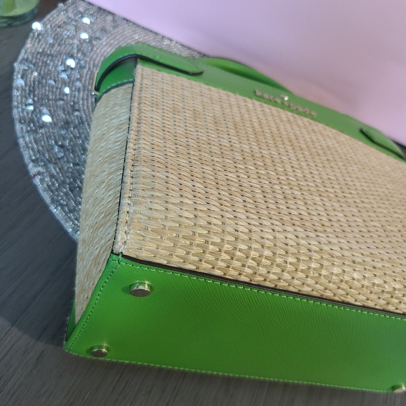 Kate Spade Green Wicker Bag & Wallet Set - Like new - Picture 5 of 16